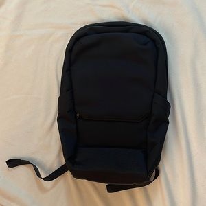 Black leather backpack
